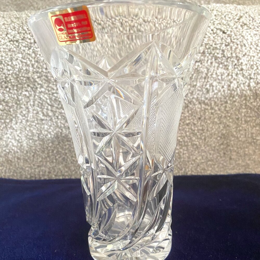 A PAIR of 2 German Bleikristall Handmade Lead Crystal Small Vases